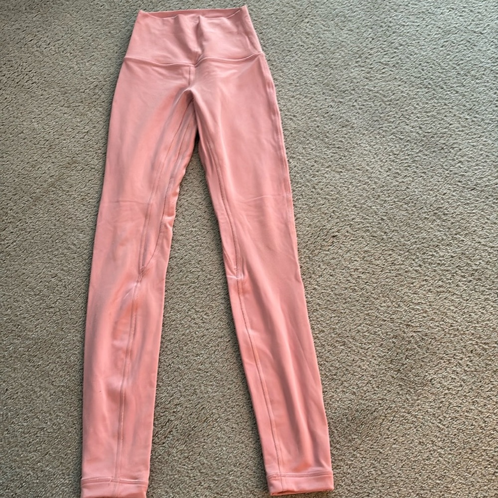 Lululemon align leggings pink high rise 28 inch double lined size 2